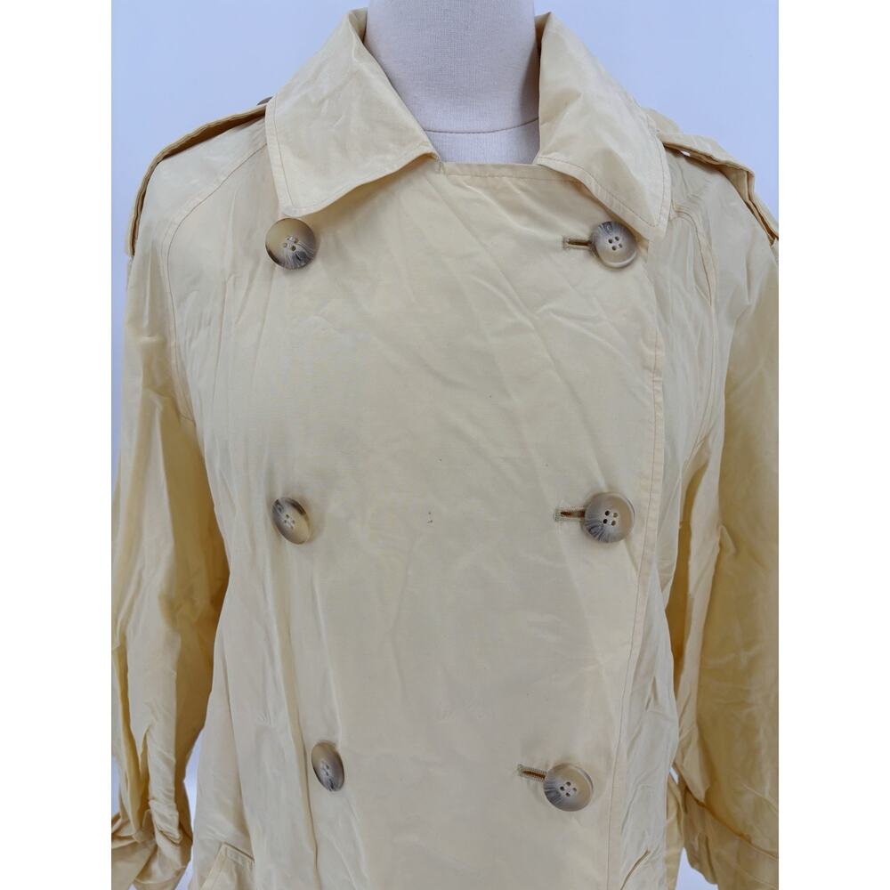 Vintage Burberry Prorsum Collection Trench Rain Coat Womens 8 Butter Yellow Belt - Picture 6 of 16
